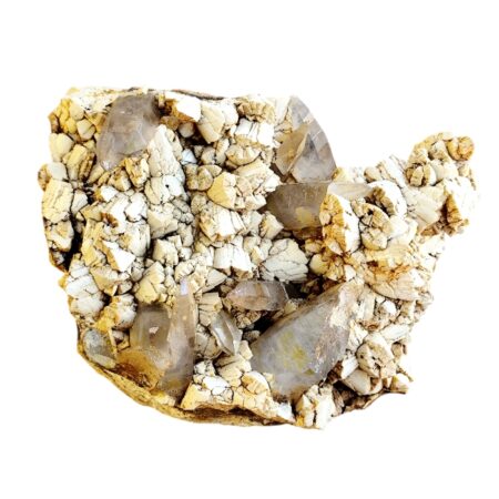 Smoky quartz points with feldspar cluster, Zomba in Malawi, 19 x 13 x 15.5cm, 3.95kg