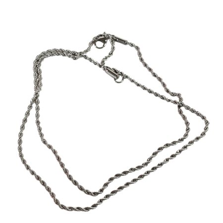 Rope Chain with lobster clasp, Stainless steel, 2.1mm wide, 56cm