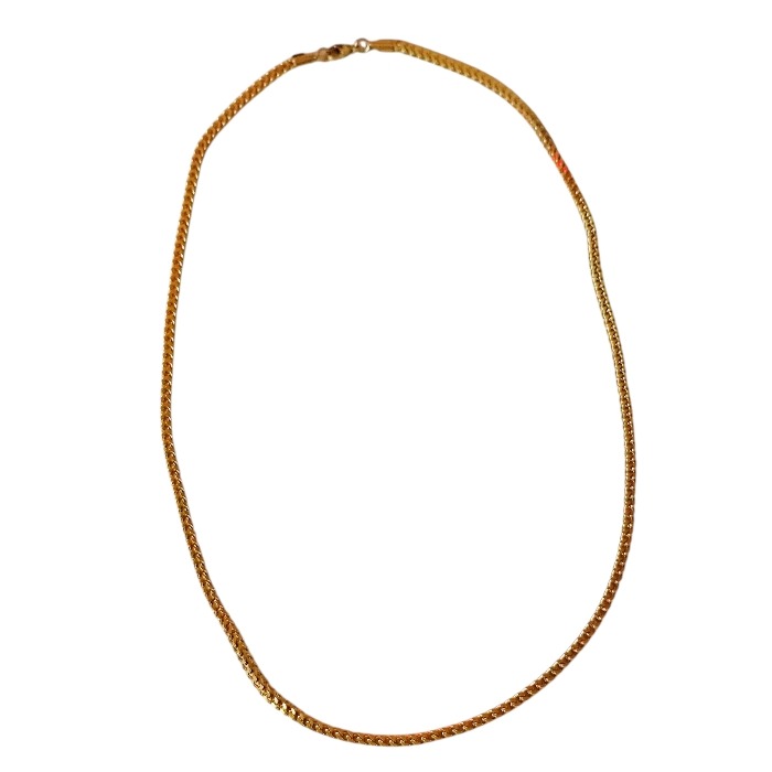 Gold Cuban Box Chain with lobster clasp, Stainless steel, 3.3mm wide, 60.5cm