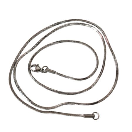 Triangular Snake Chain with lobster clasp, Stainless steel, 1.2mm wide, 56cm