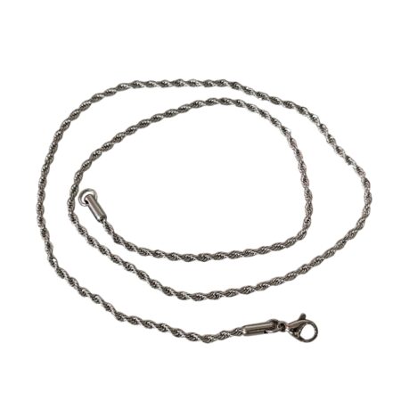 Rope Chain with lobster clasp, Stainless steel, 2.1mm wide, 50.8cm