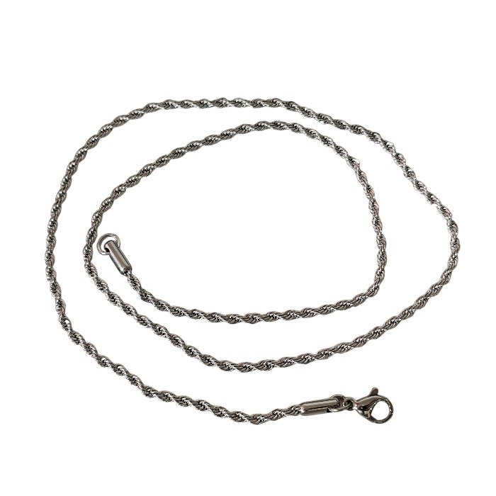 Rope Chain with lobster clasp, Stainless steel, 2.1mm wide, 50.8cm