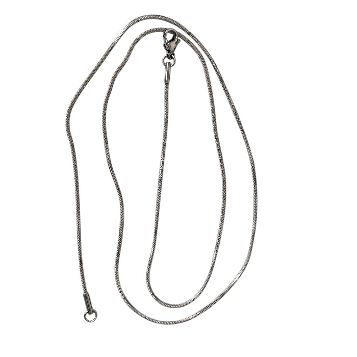 Triangular Snake Chain with lobster clasp, Stainless steel, 1.5mm wide, 56cm