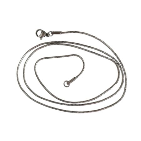Snake Chain with lobster clasp, Stainless steel, 1.3mm wide, 56cm