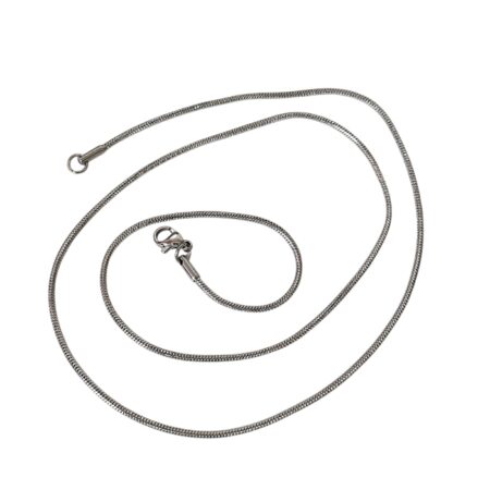 Snake Chain with lobster clasp, Stainless steel, 1.6mm wide, 56cm