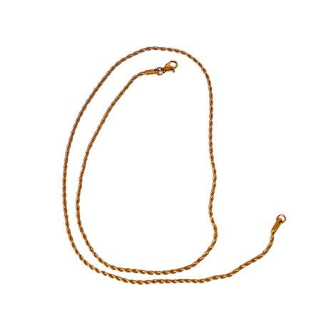 Gold Rope Chain with lobster clasp, Stainless steel, 2.1mm wide, 50cm