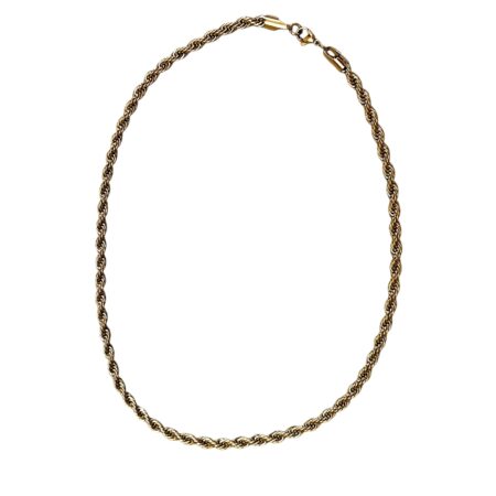 Gold Rope Chain with lobster clasp, Stainless steel, 5mm wide, 50cm
