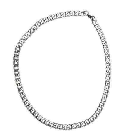 Curb Chain with clasp, Stainless steel, 8mm wide, 50cm