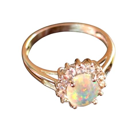 Stainless Steel Imitation Opal ring in sizes 7, 8 and 9.