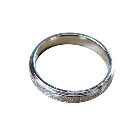 Assorted 4mm sandblast textured stainless steel ring (Silver)