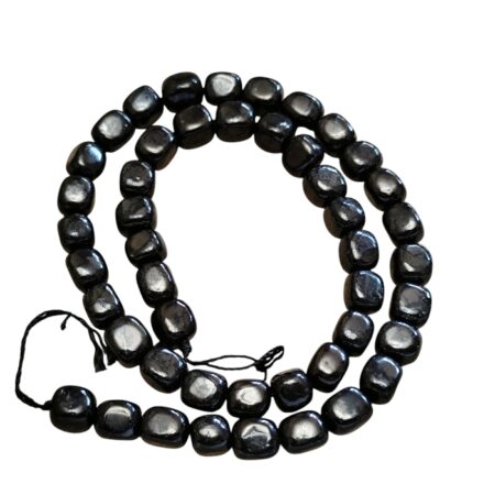 Shungite freeformed cube bead string 7.5mm, 39.5cm