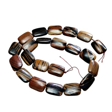 Brown opal 18 x13mm rectangular bead string, 39.6cm