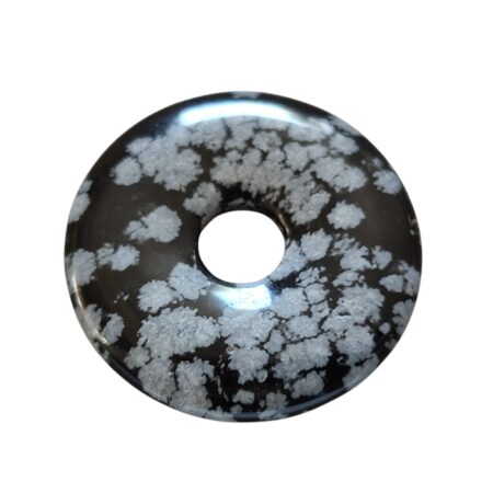 Snowflake obsidian donut, 34mm with 8mm diameter hole