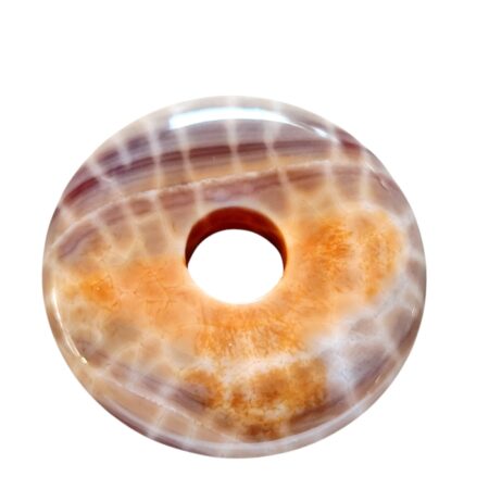 Fire Agate donut, 40mm with 10mm diameter hole