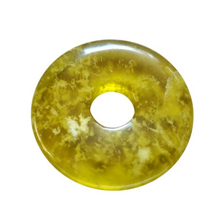 Yellow Serpentine donut, 30mm with 8mm diameter hole