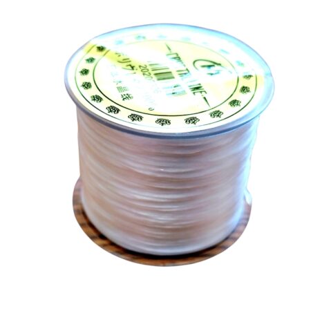 Premium Japanese Stretch Crystal Line – 0.8mm (approx. 50m Roll), White