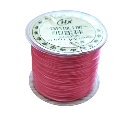 Premium Japanese Stretch Crystal Line – 0.8mm (approx. 50m Roll), pink