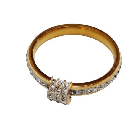 Stainless steel ring, size 6-13, Interlocking Statement Ring, Gold