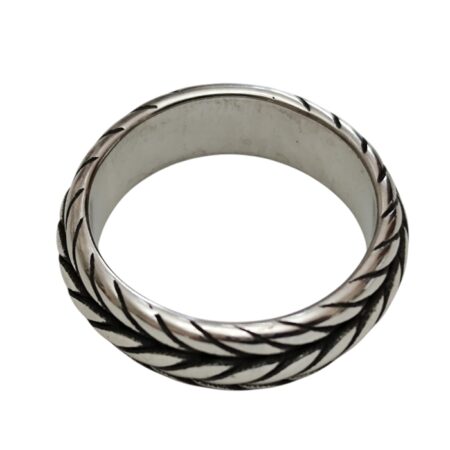 Stainless steel ring, size 6-13, Silver, Rope design