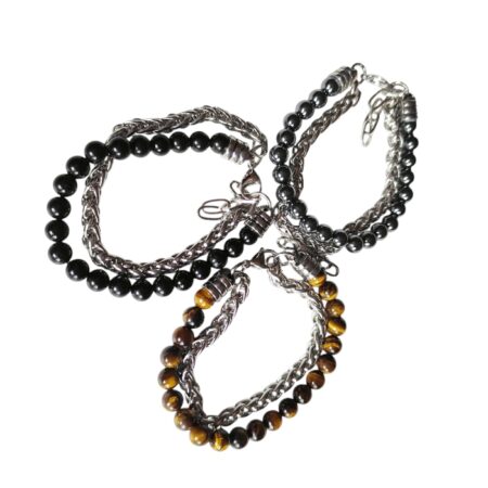 Mens bracelets, Various stones