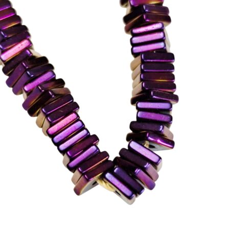 Iridescent Purple Hematite Rectangle Disc Strand – 5mm (40cm)