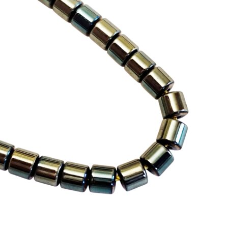 Metallic Bronze / Gunmetal Hematite Cylinder Bead Strand, 3mm