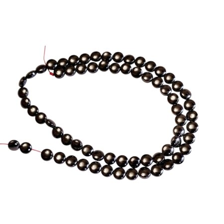 Genuine Hematite 6mm Coin/Disc Beads (40cm Strand)