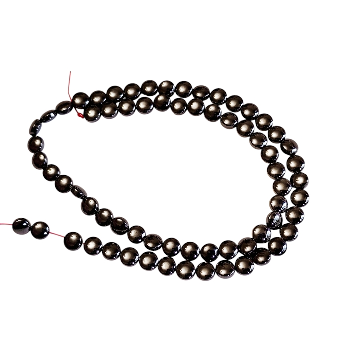 Genuine Hematite 6mm Coin/Disc Beads (40cm Strand)