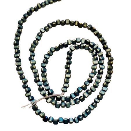 Blue Electroplated Hematite Micro Triangular Bead Strand (2.8mm)