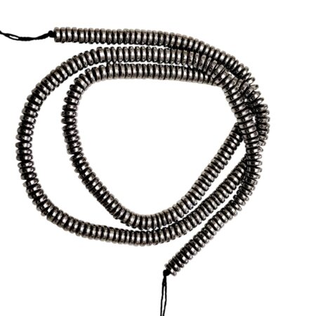 Polished silver Hematite Disc Heishi Bead Strand, 4mm