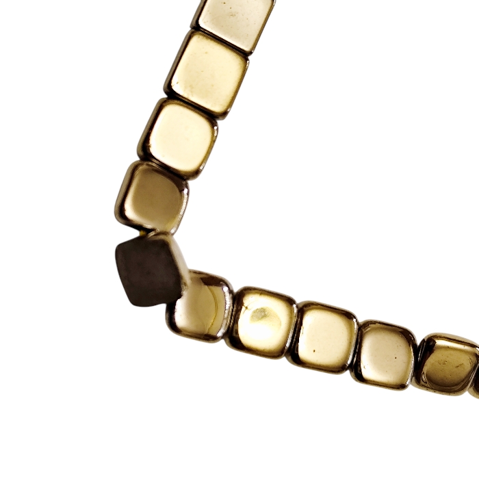 Metallic Gold Hematite Square Bead Strand, 40 cm - Image 2