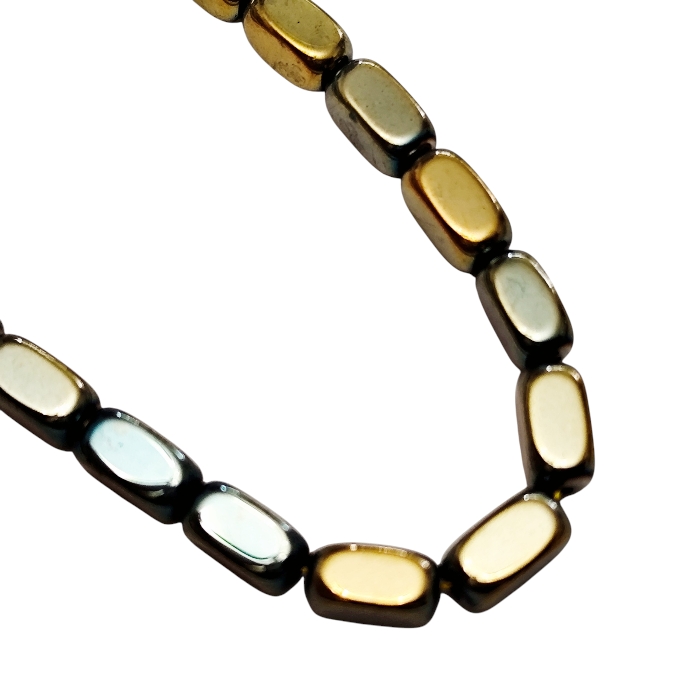 Multi-Toned Electroplated Hematite Oval Pill Bead Strand (9mm) - Image 2