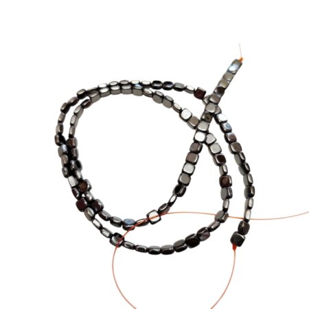 Hematite Flat Square Bead Strand (4mm)