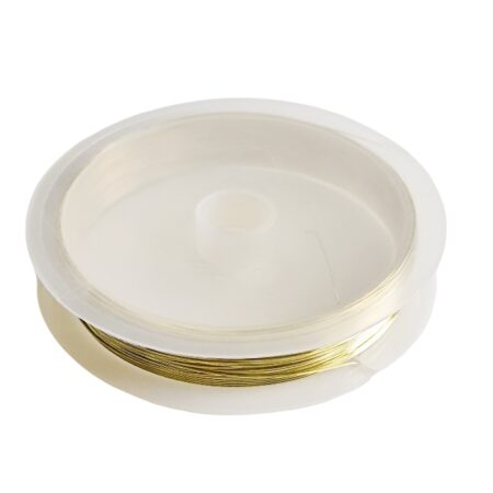 Beading wire spindle, light gold, 0.4mm