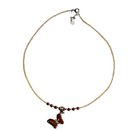 Goldstone butterfly Necklace 45cm