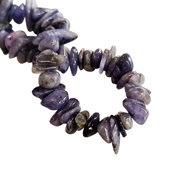 Natural Tanzanite Flat-Tumbled Slice Bead Strand (40 cm) - Image 2