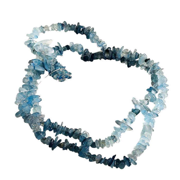 Premium Natural Aquamarine Chipstring (80 cm) - Image 2