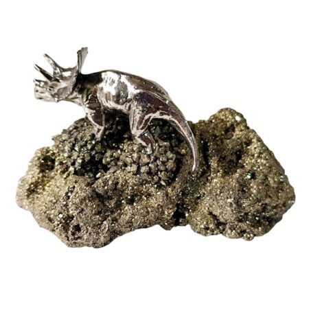 Triceratops on pyrite, 70mm