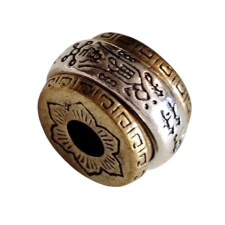 Rotatable Chinese scroll bead , Base metal, 5.4 x 8.9mm