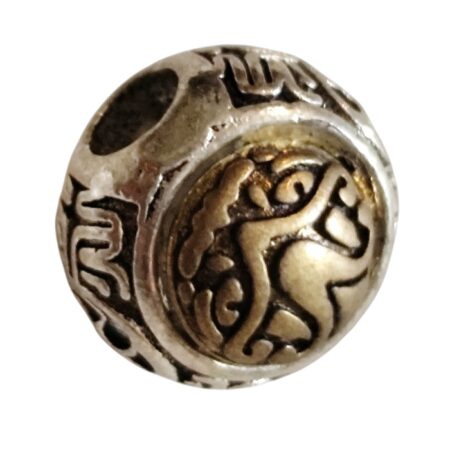 Chinese inspired round bead , Base metal, 8.6mm