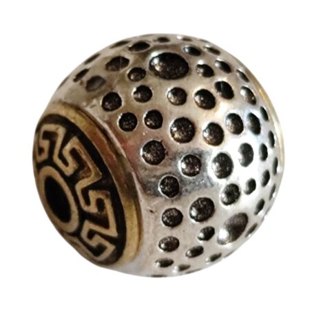 Tibetan round bead , Base metal, 12mm