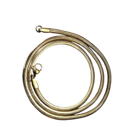 Gold color Blade Chain with lobster clasp, Stainless steel, 3mm wide, 45cm
