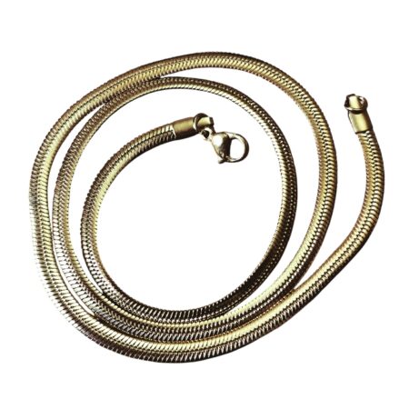Gold color herringbone snake Chain with lobster clasp, Stainless steel, 4mm wide, 45cm