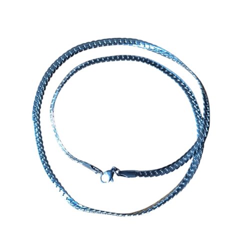 Curb Chain with clasp, Stainless steel, 4.2mm wide, 49cm
