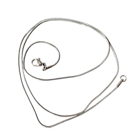 Triangular Snake Chain with lobster clasp, Stainless steel, 1mm wide, 56cm