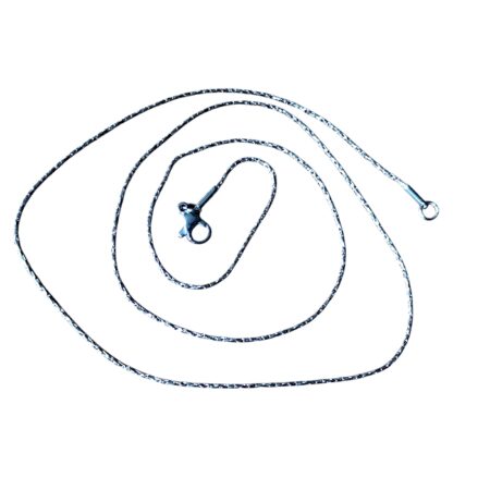 Twisted box chain with lobster clasp, Stainless steel, 1mm wide, 55.6cm