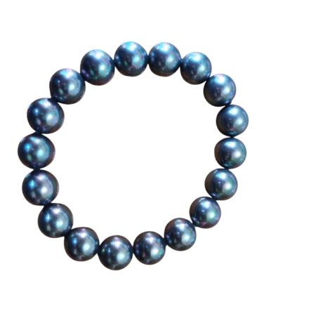Charcoal color Shell Pearl Bracelet, 10.2mm