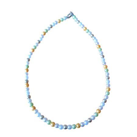 Multi-color Shell Pearl Necklace, 6.2mm pearl, 44.1cm