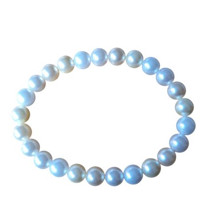 White, light blush pink, champaigne and yellow Shell Pearl Bracelet, 8.1mm