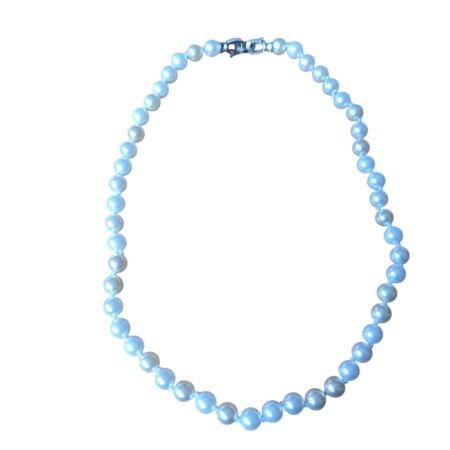 White and champagne Shell Pearl Necklace, 8.1mm pearl, 47cm